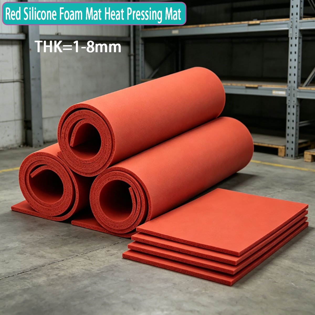 Commercial Printing Press - Red Silicone Foam Pad Heat Press