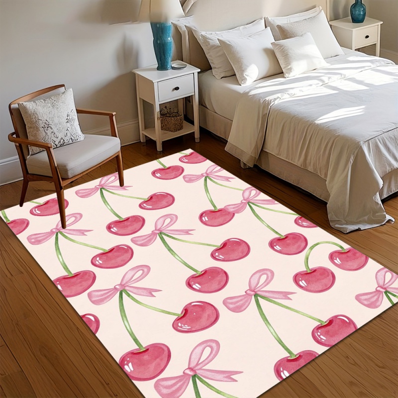Cute Pink Striped Bow Area Rug - Commercial Ribbon Printing Machine 评论和价格